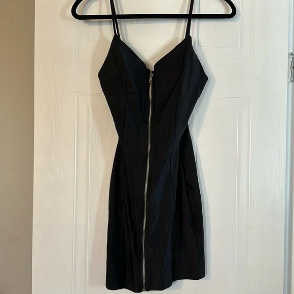 Rainbow | Dresses | Black Front Zip Up Mini Dress | Poshmark
